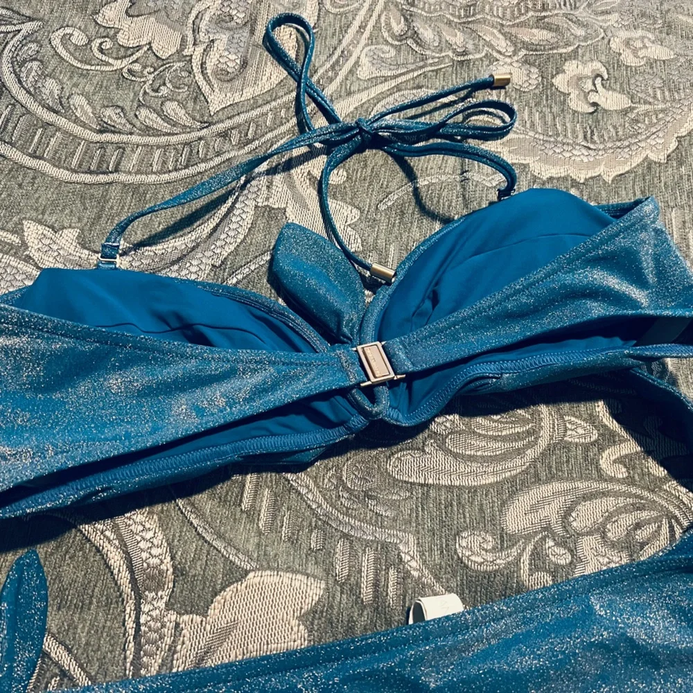 Zimmermann Raie Lurex Blue Iris Tie Bikini Set